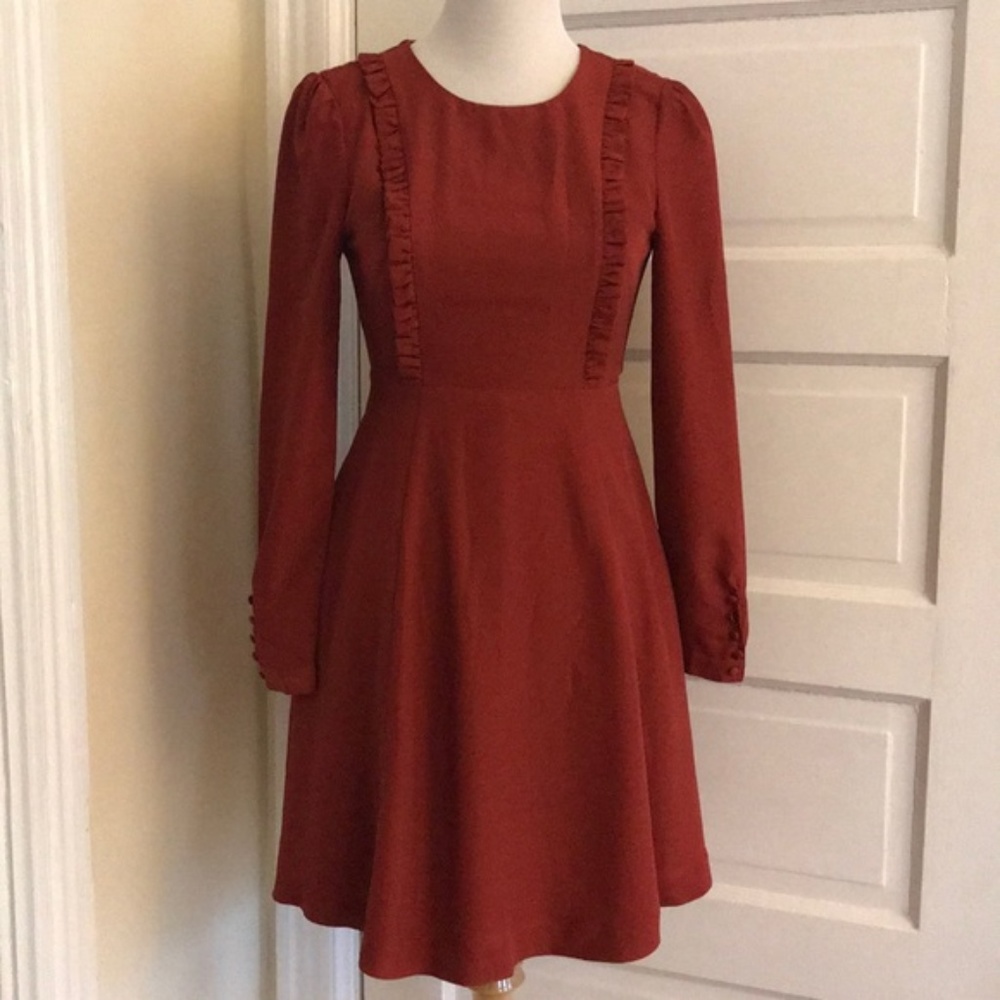 Bea & Dot (Modcloth) Rust Red Fit and Flare Dress